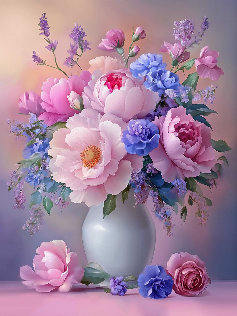 

Алмазная мозаика Феникс+ Букет розовых пионов 71367