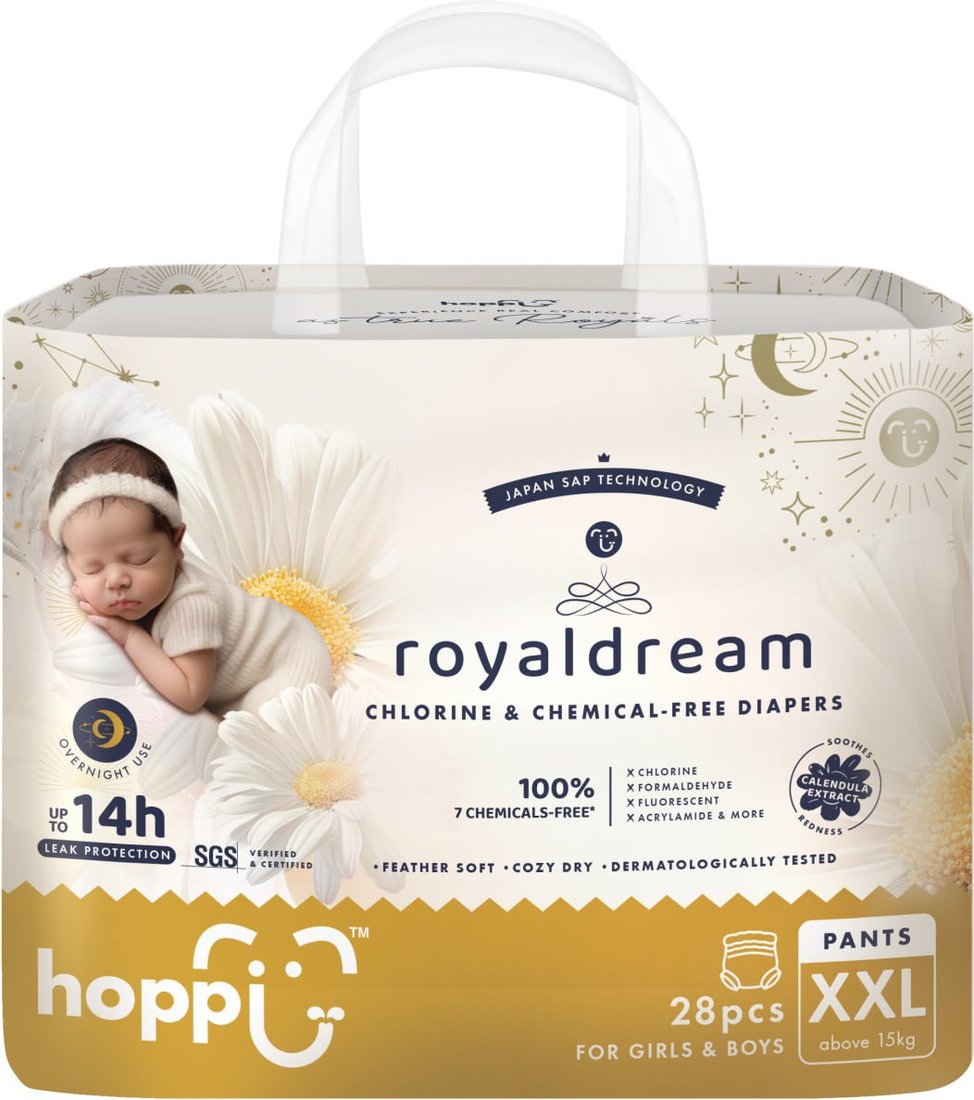 

Трусики-подгузники Hoppi RoyalDream XXL от 15кг HB-041-XXL (28шт)