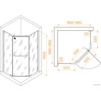 Душевой уголок RGW PA-081B 35088100-14 100x100 (черный/прозрачное стекло)