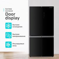 Четырёхдверный холодильник Harper RH6966BW (черный)