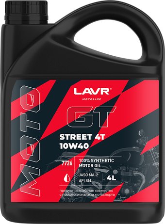Моторное масло Lavr GT Street 4T 10W-40 SM 4л
