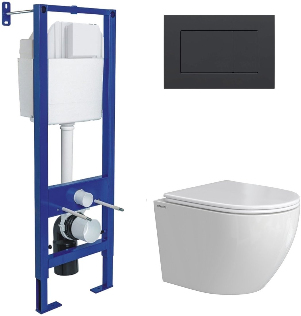 

Унитаз подвесной Berges Wasserhaus Okus Rimless 043396 (с сиденьем)