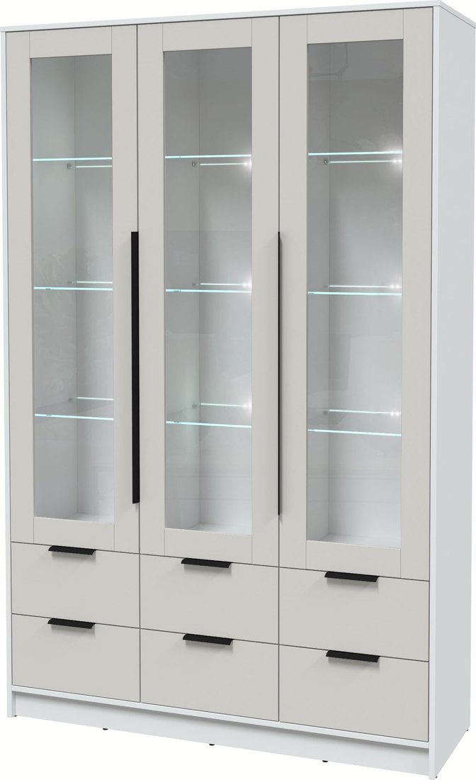 

Шкаф-витрина Интерлиния Концепт КТ-ШВ3 с подсветкой (персидский жемчуг/белый платинум)