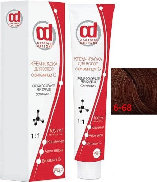 

Крем-краска для волос Constant Delight Crema Colorante 6/68 темно-русый шоколадно-красный