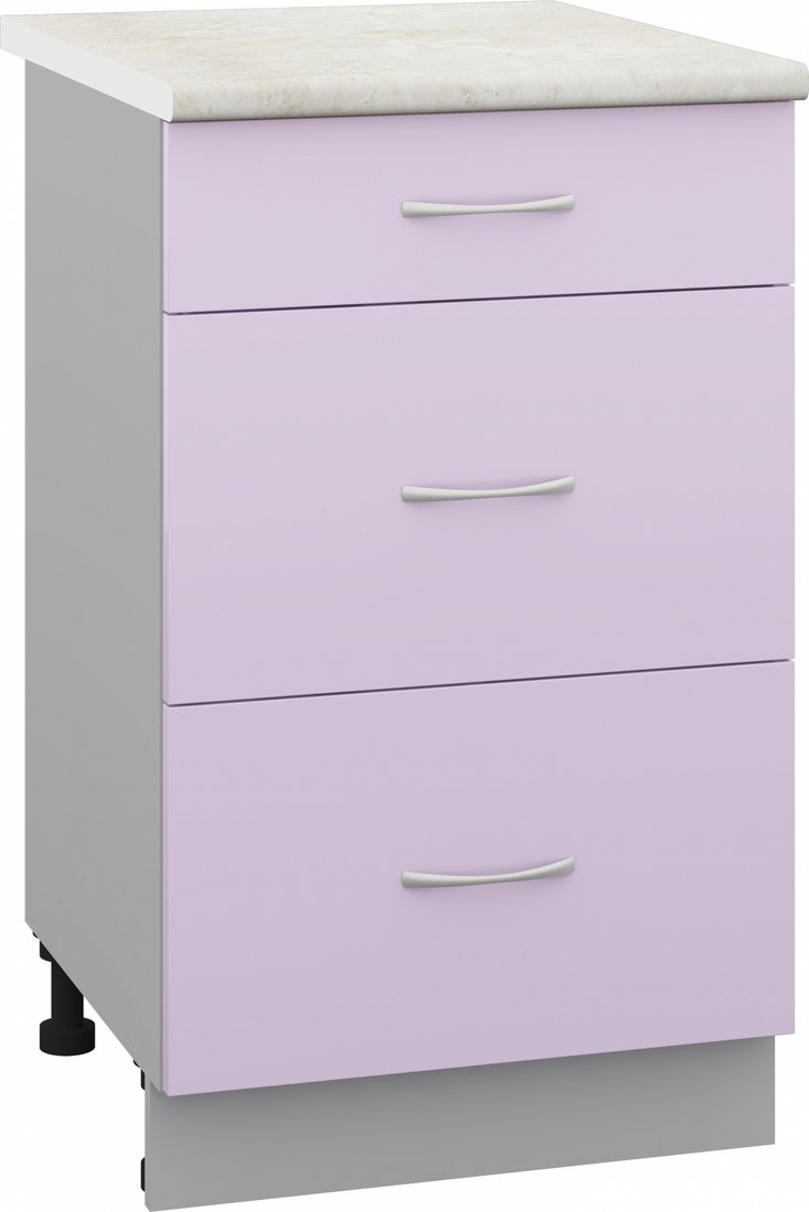 

Шкаф напольный Кортекс-мебель Корнелия Лира НШ50р3ш (сирень/королевский опал)