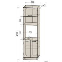 Шкаф-пенал Интерлиния Компо ПШД-№18-2145 (дуб золотой/дуб золотой)