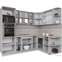 Готовая кухня Интерлиния Мила Gloss 1.68x2.4 правая (ваниль-асфальт)