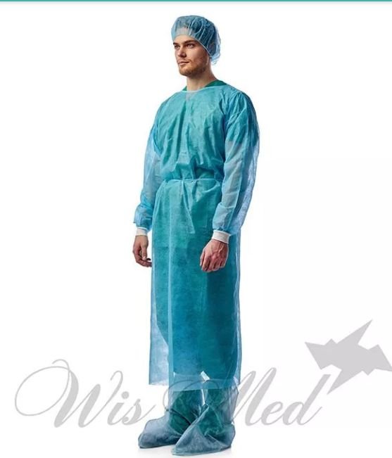 

Медицинская экипировка Safety Завязки на спине рукав на манжете 140см 4082 (10 шт, голубой)