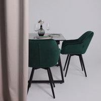 Кухонный стол Lepremo AV 1208 HPL+МДФ раздвижной 1200-1600x800 (мрамор марквина синий/черный)