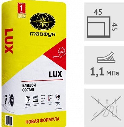 

Клей для плитки Тайфун Lux (25 кг)