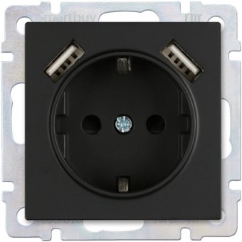 Розетка SmartBuy SBE-05b-16-S1-USB