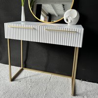 Консольный стол Shtabe Gross 6111 (RAL 9003/белый/золото/ручка золото)