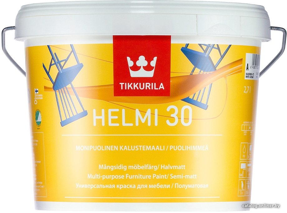 Краска Tikkurila Helmi 0.9 л (базис C, полуматовая)