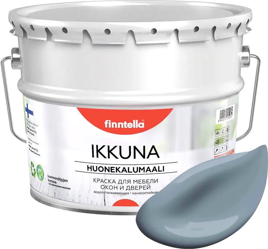 

Краска Finntella Ikkuna Harmaa F-34-1-3-FL005 2.7 л (серо-голубой)