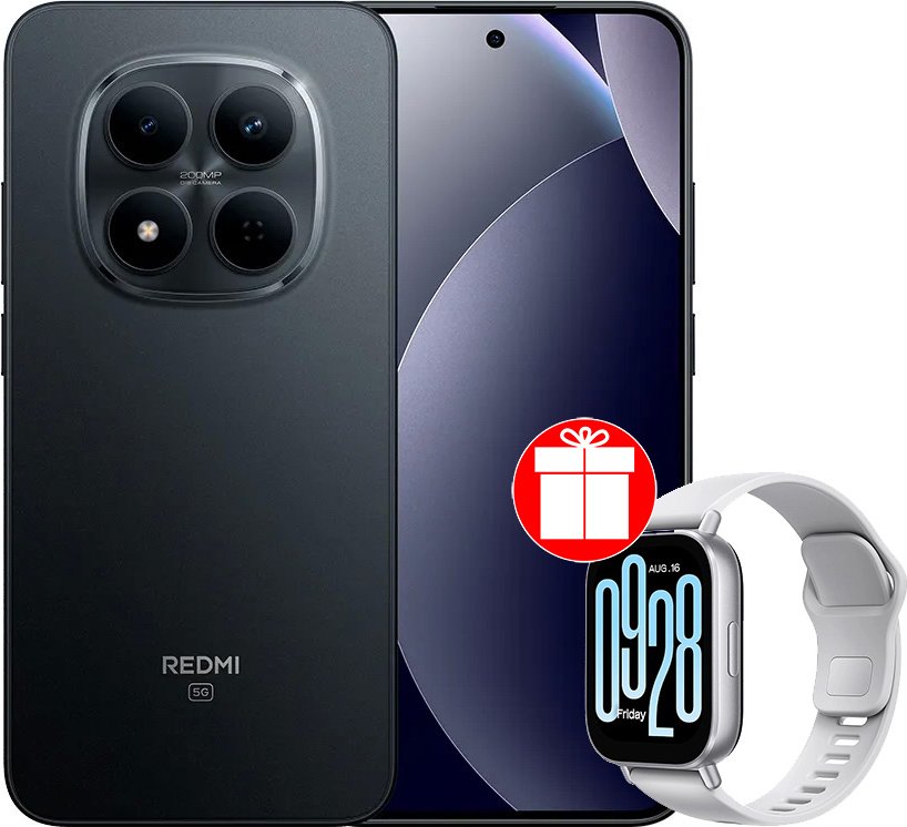 

Телефон Xiaomi Redmi Note 15 Pro 5G 8GB/256GB международная версия (черный) + умные часы Xiaomi Redmi Watch 5 Active (серебристый) по акции