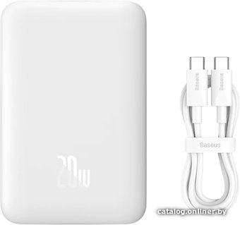 Baseus Magnetic Mini Wireless Fast Charge Power Bank 10000mAh 20W (белый)