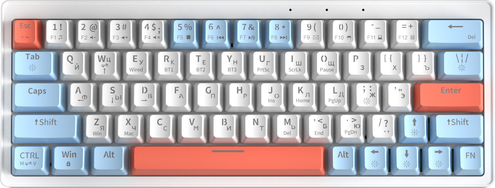 

Клавиатура Cyberlynx ZA63 Pro White Blue Orange (TNT Yellow)
