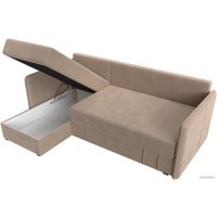 Угловой диван Лига диванов Слим левый (велюр бежевый)