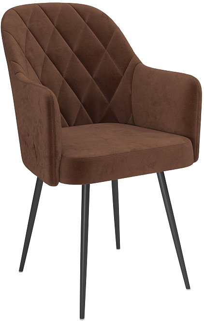 

Стул с подлокотниками Олмеко Киото П00323035 (велюр тенерифе шоколад/черный)