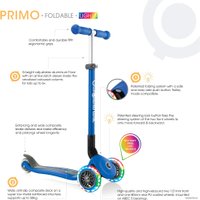 Трехколесный самокат Globber Primo Foldable Lights (розовый/серый)