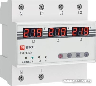 Реле контроля фаз EKF PROxima RVF-3-63a