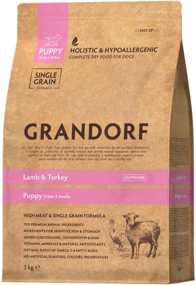 

Сухой корм для собак Grandorf Lamb & Turkey Puppy (с ягненком и индейкой) 3 кг