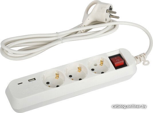 Удлинитель ЭРА UB-3es-3m-USB Б0052898