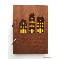 Ежедневник Творческая мастерская "Пуговка" Анастасии Минич А6 на кольцах Домики