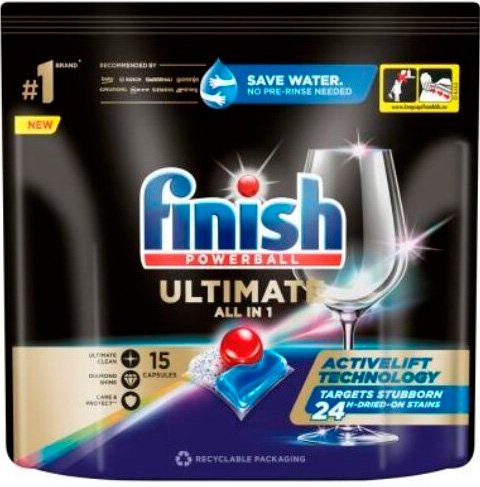

Капсулы для посудомоечной машины Finish Powerball Ultimate All in 1 (15 шт)