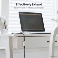 Коннектор-соединитель Ugreen NW114 20390 RJ-45 - RJ-45 (1 шт., черный)