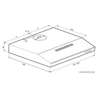 Кухонная вытяжка Krona JESSICA slim 500 white push button