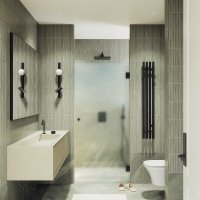 Душевая дверь MaybahGlass 195x70.5 MGD-519-6 (сатин стекло/черный)