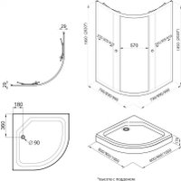 Душевой уголок Triton Альфа-Голд 90х90 (без поддона)