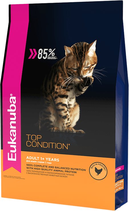 

Сухой корм для кошек Eukanuba Adult Top Condition с курицей 400 г