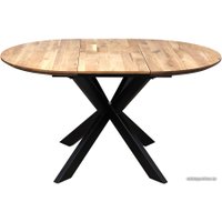 Кухонный стол ОКА Раунд 100-140x75 (дуб натуральный/черный)