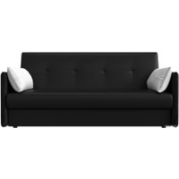 Диван Лига диванов Лига-018 117890 (экокожа черный/подушки белый)