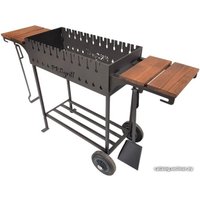 Мангал для дачи Progrill Техас вуд XL на колесах (4 мм)