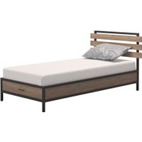 Кровать Millwood Лофт КМ-1.1/1 Л 207x112x94 (дуб табачный Craft/металл черный)