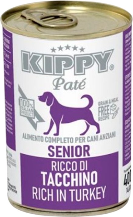 Консервированный корм для собак Kippy Беззерновой Senior для всех пород с индейкой 400 г