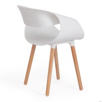 Стул с подлокотниками TetChair QXX mod. C1058 (белый/натуральный)