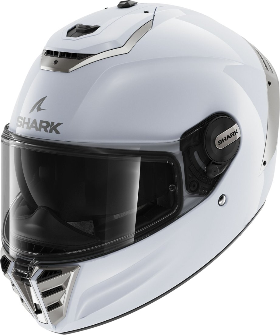 Мотошлем Shark Spartan Rs Blank (р. L, белый/серебристый)
