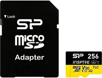 Карта памяти Silicon-Power Inspire microSDXC SP256GBSTXLA2V1NSP 256GB (с адаптером)