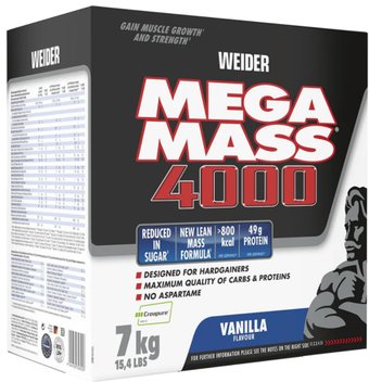 Гейнер Weider Mega Mass 4000 (ваниль, 7 кг)