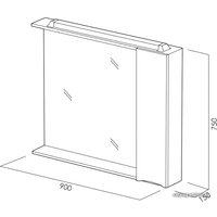  BelBagno Шкаф с зеркалом Marino-SPC-900/750-1A-BL-P-R (bianco lucido)