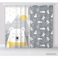 Комплект штор Этель Большие 1.45x2.6 м (серый/голубой, 2 шт)