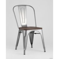 Стул Stool Group Tolix wood (серебристый матовый)