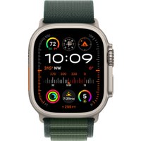 Умные часы Apple Watch Ultra 2 LTE 49 мм (титановый корпус, титановый/зеленый, текстильный ремешок размера M)