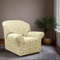 Чехол для кресла Mio Tesoro Жаккард Люкс 10096/1447 (ваниль, без оборки)