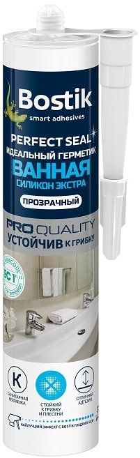 

Герметик Bostik Perfect Seal Ванная Силикон Экстра (280 мл, прозрачный)