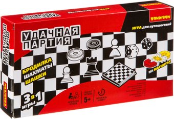 Шахматы/шашки Bondibon Удачная партия 3в1 ВВ0692